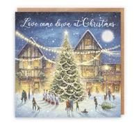 Hunts England - Carte de Noël religieuse chrétienne individuelle - Love Came Down At Christmas - « Christmas Eve » - Milo's Gallery - May God Bless You At Christmas Time And Always