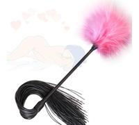 HUNTVE Accessoires pour Plumes et Franges Plume et Fouet multifonctionnels pour Le Sport en Couple ou Les Jeux de rôle (Rose)