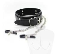 HUNTVE Collier avec réglable Pinces à chaîne pour Femmes à la Mode（Noir）