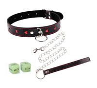 HUNTVE Collier ras du cou en cuir PU assorti à la mode, jouet original pour le mari et la vie en boîte de nuit