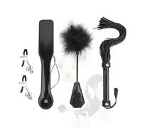 HUNTVE Noir Fouet à plumes Cravache Équipement pour Les Sports D'équitation entraînement Quotidien（4PCS）