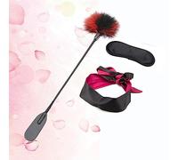 HUNTVE Raquette à Plumes élégante avec Bandeau de Yeux en Satin pour Sports de Sommeil（3pcs）