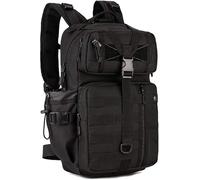 HUNTVP 25L Sac à Dos Militaire College Molle Sac a Voyage Sac à Dos de Cours pour Randonnée Sport Voyage Cyclisme Escalade (25l-noir)
