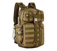 HUNTVP 25L Sac a Dos Militaire Voyage Homme Tactique Sacs de College Molle Sac de Chasse(25l-marron)