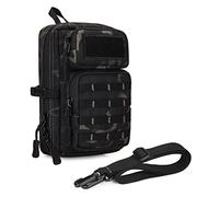 Huntvp® Molle Mini Sac Banane Tactique Sac à bandoulière Sac Banane Sac Multifonction Sac pour téléphone Portable à Suspendre Petit Sac pour randonnée vélo - Noir