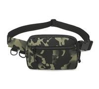 HUNTVP Petit sac banane tactique militaire EDC pour homme - Sac banane à bandoulière pour femme - Utilisation quotidienne - Voyage - Randonnée, camouflage