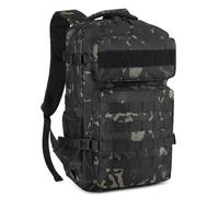 HUNTVP Sac a Dos Militaire, 30L Sacs à Dos de Randonnée Molle Tactique Sac D'assaut Armée pour Trekking, Voyage, Trekking, Camping, Escalade, En Plein Air (30L-Camo)