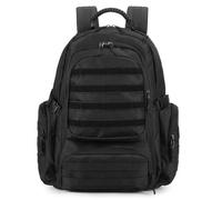 HUNTVP Sac à Dos Militaire Tactique 50L, Grand Volume Sac Randonnée Molle Backpack Multifonction pour Homme and Femme Camping Survie Trekking Moto Randonnée Chasse Pêche Urgence Plein Air (50L-Noir)