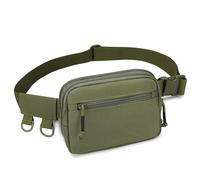 Huntvp Sac Banane Homme et Femme, Petit Sacoche Banane Noir avec 4 Poches, Sac À Bandoulière Léger, Ceinture Réglable pour Sport, Voyages, Extérieur (Vert)