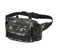 Huntvp Sac Banane Homme Femme Tactique Sacoche Banane Militaire avec Porte Bouteille Sac de Ceinture Bandoulière Multifonctionnel pour Randonnée, Voyage, Camping, Gym, Cyclisme (Camo-s)
