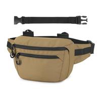 Huntvp Sac Banane Hommes et Femmes avec Ceinture d'Extension, Grande Taille, Bandoulière Réglable, Sacoche Ville Polyvalente pour Voyage, Sport, Travail, Randonnée, Cyclisme,Marron