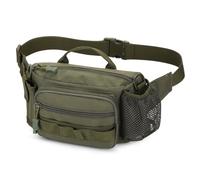 Huntvp Sac Banane pour Homme Femme Tactique Sacoche Banane Militaire avec Porte Bouteille Sac de Ceinture Bandoulière Multifonctionnel pour Randonnée, Voyage, Camping, Gym, Cyclisme (Verte-s)