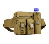 Huntvp Sac Banane,Sac de Ceinture Tactique Militaire avec Poche de Bouteille d'eau Homme Femme pour Sport Randonnée Camping Voyage Cyclisme Escalade Chasse Trekking Excursion (Marron)