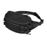 Huntvp Sac Banane Sac de Ceinture Tactique Militaire Molle Multifonction Imperméable Homme Femme Pas Cher pour Voyage Randonnée Sport Camping Trekking Cyclisme Chasse (Noir-XL)
