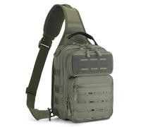 HUNTVP Sac Bandoulière Homme, Sac de Poitrine Sacoche Bandouliere Tactique Sacoche Banane Sacs à Dos Porté Travers pour Homme Femme Voyage, Randonnée, Camping, Trekking(Typ4-vert)