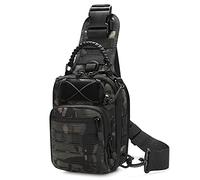 HUNTVP Sac Bandoulière Homme Tactique Sacoche Sac de Poitrine Militaire Sacoche Porté Travers Molle pour Sport, Chasse, Cyclisme, Camping, Excursion, Randonnée (Type2-camo)