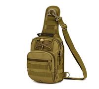 HUNTVP Sac Bandoulière Sac de Poitrine, Sacoche Tactique Militaire Molle Multifonction pour Sport Chasse Cyclisme Camping Excursion Randonnée(Type1-marron)