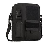 HUNTVP Sac Bandoulière Travail Sac d’Epaule Sac Militaire Molle Tactique en Nylon Sac avec Pochette de Clé Sac Multifonctionnel Homme Femme pour Randonnée Voyage Cyclisme (Noir)