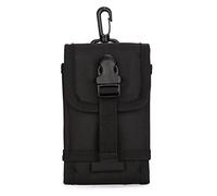 Huntvp Sac Ceinture Militaire Sacoche Housse Etui de Téléphone Portable Sac Molle Tactique Sacoche pour Voyage Randonnée Camping Escalade Cyclisme Chasse Trekking（Noir-S）