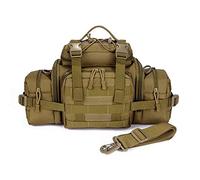 Huntvp Sac de Ceinture Banane Sac Bandoulière Tactique Militaire Molle pour d’Appareille Photo Homme Femme pour Randonnée Camping Escalade Voyage Chasse Marron