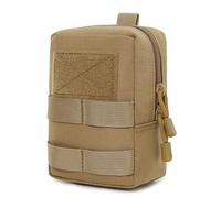 Huntvp Sac de Ceinture Tactique Militaire Molle Sacoche de Téléphone Mini Annexe de Multifonction Homme Femme pour Voyage Randonnée Camping Trekking Sport Excursion(Marron)