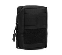 Huntvp Sac de Ceinture Tactique Militaire Molle Sacoche de Téléphone Mini Annexe de Multifonction Homme Femme pour Voyage Randonnée Camping Trekking Sport Excursion(Noir-s)