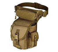 Huntvp Sac de Jambe Sac de Cuisse Banane Tactique Militaire Molle Sac de Multifontion pour Randonnée Camping Escalade Voyage Moto Cyclisme Pêche Chasse Marron