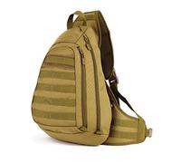 HUNTVP Sac de Poitrine Homme Sac à Dos Tactique Militaire Molle Chest Bag Multifonction pour Voyage Randonnée Camping Trekking Excursion Sport Chasse Cyclisme, Marron