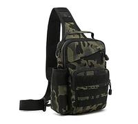 HUNTVP Sac de Poitrine Sacoche Bandoulier Homme Tactique Molle Sacs à Bandoulière avec Poignée et Port USB pour la randonnée d'entraînement en Plein air Camping Randonnée
