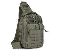 HUNTVP Sac de Poitrine Tactique Sacoche Bandouliere Homme Sacoche Bandoulière Molle Sac Militaire pour Travail Voyage Trekking, Cyclisme,Camping, Randonnée,Vert