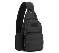 HUNTVP Sacoche Bandouliere Grande Homme Sac de Poitrine Tactique Petit Sac à Dos pour Voyage Business Camping Scolaire Cyclisme en Plein Air (Type7-noir grand)