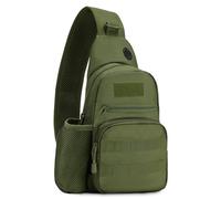 HUNTVP Sacoche Bandouliere Grande Homme Sac de Poitrine Tactique Petit Sac à Dos pour Voyage Business Camping Scolaire Cyclisme en Plein Air (Type7-vert grand)