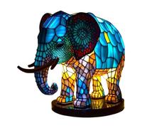 HUNYA Lampe de Table Animal, Lampe Éléphant, Lampe de Table Animal Vintage, Lampe de Table de Chevet Animaux en Résine, Lampe Animal en Résine Bohème pour Chambre Salon Décor à la Maison Cadeau