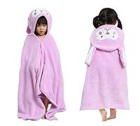 HUOCAI Enfants Serviette de Bain, 0-5 ans | éBé Peignoir Coton Mignonne Visage lapin Hooded Enfant Serviette Peignoir de Bain pour garçons Filles,Couverture Serviettes Absorbantes (violet, 70/140CM)