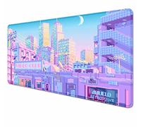 HUOCAIREN Tokyo City Anime Tapis de Souris Extra Large, Paysage Esthétique, XL XXL, Accessoires et Décoration de Bureau pour Femme, 90,9 x 40 cm