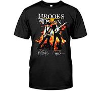 huode Men's Brooks & Dunn American Country Music Band T-Shirt Unisex Black L