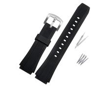 HUOJUA Bracelet de montre de sport en caoutchouc de silicone noir pour Edifice EF-552 EF-552D-1A - Bracelet homme avec boucle en acier inoxydable - 25 x 20 mm, 25mm-20, Agate