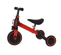 HUOLE 2 en 1 Vélo d'Equilibre Enfants Evolutif avec Siège et Guidon Réglables, Tricycle à Pédales Convertible avec 3 Roues EVA, Draisienne Intérieur Extérieur pour Enfants 1-4 Ans-Deux -in-Un (Rouge)