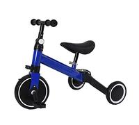 HUOLE 2 en 1 Vélo d'Equilibre Enfants Evolutif avec Siège et Guidon Réglables, Tricycle à Pédales Convertible avec 3 Roues EVA, Draisienne Intérieur Extérieur pour Enfants 1-4 Ans-Deux -in-Un (Bleu)