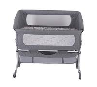 HUOLE 3 en 1 Lit bébé jusqu'à 25 kg Cododo,Berceau Bebe à roulettes Pliable, Hauteur Réglable 5 Niveaux, Paroi LatéRale Amovible, pour Enfants, 92 * 58 * 70-90cm (Blanc cassé)