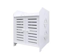 HUOLE Armoire d’Angle avec Porte et Étagères, Support pour Papier de Toilette étagère réglable, Meuble de Salle de Bain, Armoire de Salle de Bain Colonne,40 x 35 x 53 cm (Deux Niveaux)