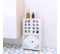 HUOLE Armoire d’Angle avec Porte et Étagères, Support pour Papier de Toilette étagère réglable, Meuble de Salle de Bain, Armoire de Salle de Bain Colonne,30 * 22 * 75cm (B) Blanc