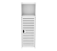 HUOLE Armoire d’Angle avec Porte et Étagères, Support pour Papier de Toilette étagère réglable, Meuble de Salle de Bain, Armoire de Salle de Bain Colonne,25 * 22 * 80cm -Blanc