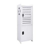 HUOLE Armoire de salle de bain étanche, imperméable et peu encombrante, petit meuble de salle de bain en PVC fin avec étagères pour WC, chambre, cuisine, salon, 24 x 22 x 75 cm - Blanc