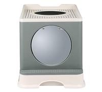HUOLE Bac à Litière Fermé pour Chat, Maison de Toilette, Plateau Amovible, Pelle, Brosse, pour Grand Chat, Capacité de Charge 15 kg,Anti-fuites,Grande Maison de Toilette Chat-48 * 39 * 34 cm-Gris