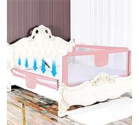 HUOLE Barriere de Lit Enfants, Barrière De Protection De Lit pour Enfants, Grand Rails de lit pour Tout Petits pour Matelas Jumeaux, Double, Pleine Grandeur Queen & King-Rose☻-1,8 m