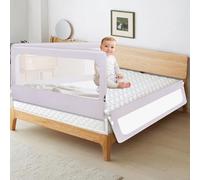 HUOLE Barrière de Sécurité de Lit EnfantPortable Bed Rail, Toddler Bed Guard, Bedroom Accessory for Boys and Girls, Bed Rail for Toddlers, 18 Months to Five Years-180 * 70 * 26 cm-Gris