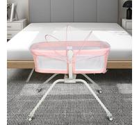 HUOLE Berceau Bébé Lit bébé Lit cododo pour bébé 4 en 1 Berceau bébé Pliable Hauteur réglable 4 roulettes Pivotantes, Cadeau pour Nouveau-né 0-2 ans-94 * 70 * 80cm (Gris)