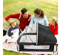HUOLE Berceau Bébé Lit cododo pour bébé 3 en 1 Lits de bébé, Lits de Voyage, lit d'appoint, Cadeau pour Nouveau-né 0-2 ans-90 * 70 * 50cm (Noir)