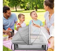 HUOLE Berceau Bébé Lit cododo pour bébé 3 en 1 Lits de bébé, Lits de Voyage, lit d'appoint, Cadeau pour Nouveau-né 0-2 ans-90 * 70 * 50cm (Gris)